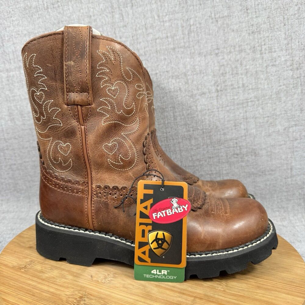 Ariat Boots Womens 7.5 B Fatbaby Russet Western Cowgirl Leather